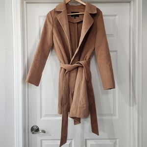 Lucky Brand Wool Blend Wrap Trench Coat Size Small